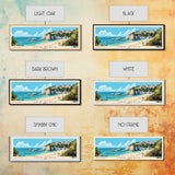 Chia Beach, Italy Panoramic Beach Print, Vacation Gift, Italy Wall Art, Framed Canvas Print, Framed Beach Painting