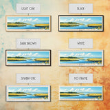 Chincoteague Island, Virginia Panoramic Beach Print, Vacation Gift, Virginia Wall Art, Framed Canvas Print, Framed Beach Painting