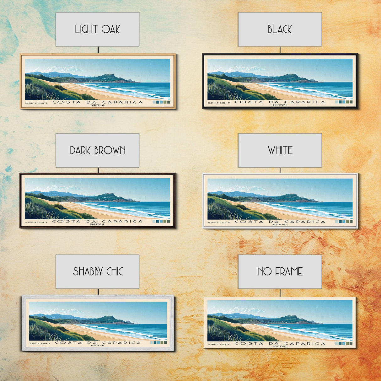 Costa da Caparica, Portugal Panoramic Print, Vacation Gift, Portugal Wall Art, Vacation Wall Art, Vacatation Memories, Beach Decor, Beach Or Lakehouse Art