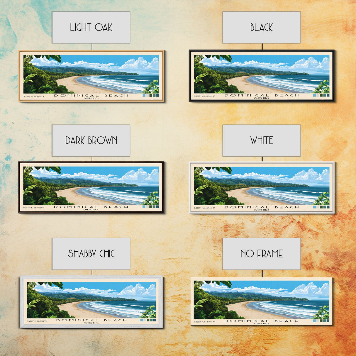 Dominical Beach, Costa Rica Panoramic Print, Vacation Gift, Costa Rica Wall Art, Beach Painting, Beach Decor, Beach Or Lakehouse Art