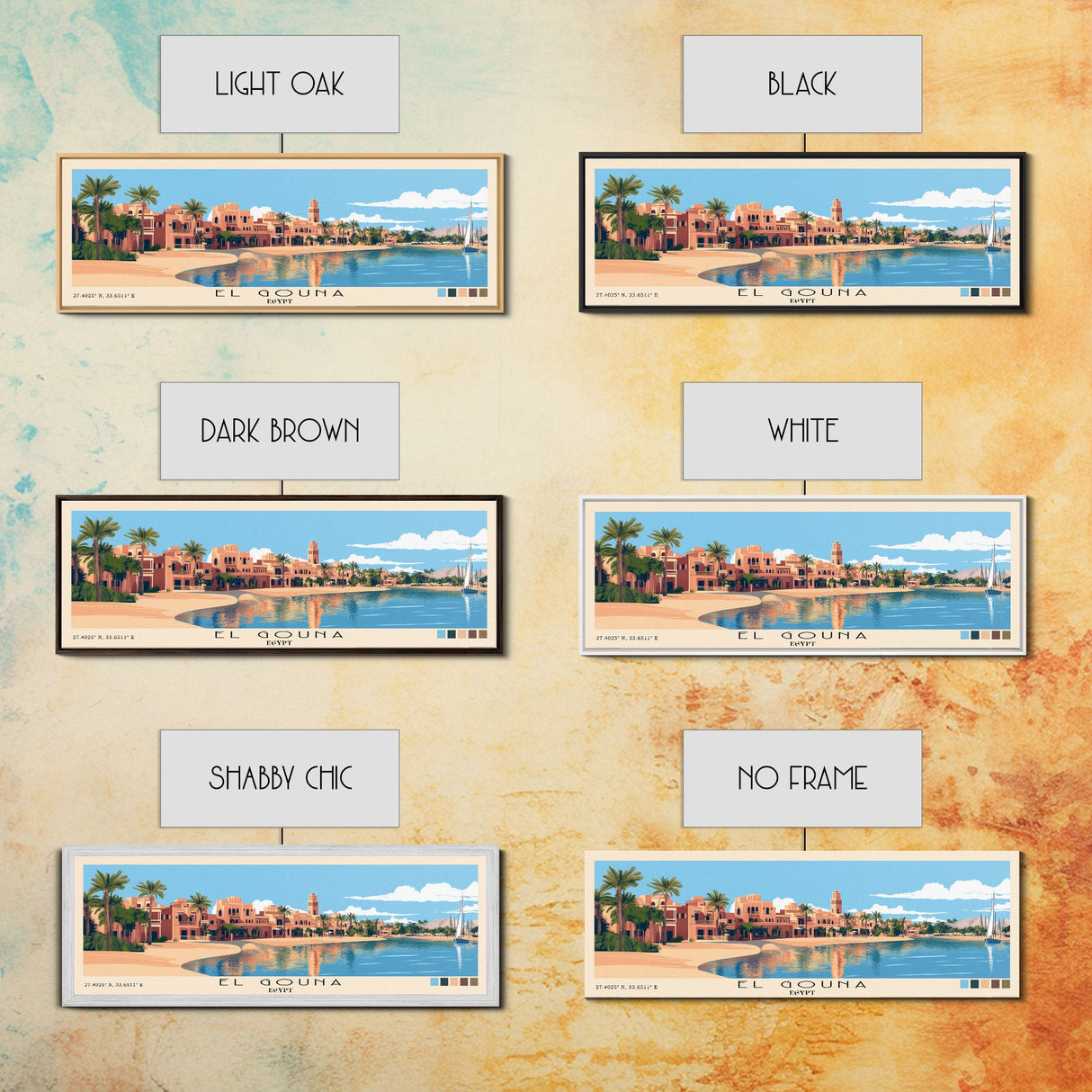 El Gouna, Egypt Panoramic Print, Vacation Gift, Egypt Wall Art, Vacation Wall Art, Vacatation Memories, Beach Decor, Beach Or Lakehouse Art