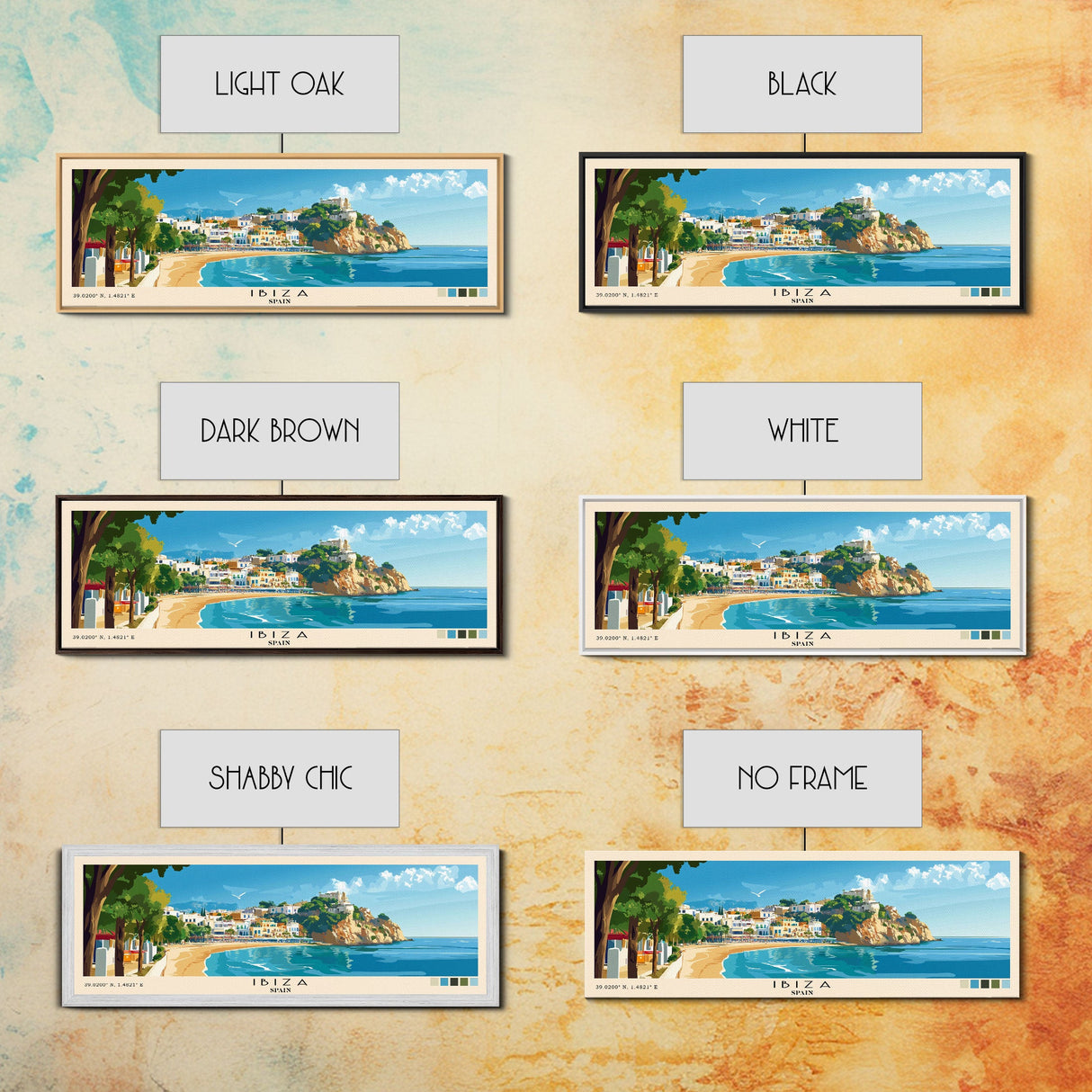 Ibiza, Spain Panoramic Print, Vacation Gift, Spain Wall Art, Vacation Wall Art, Vacatation Memories, Beach Decor, Beach Or Lakehouse Art