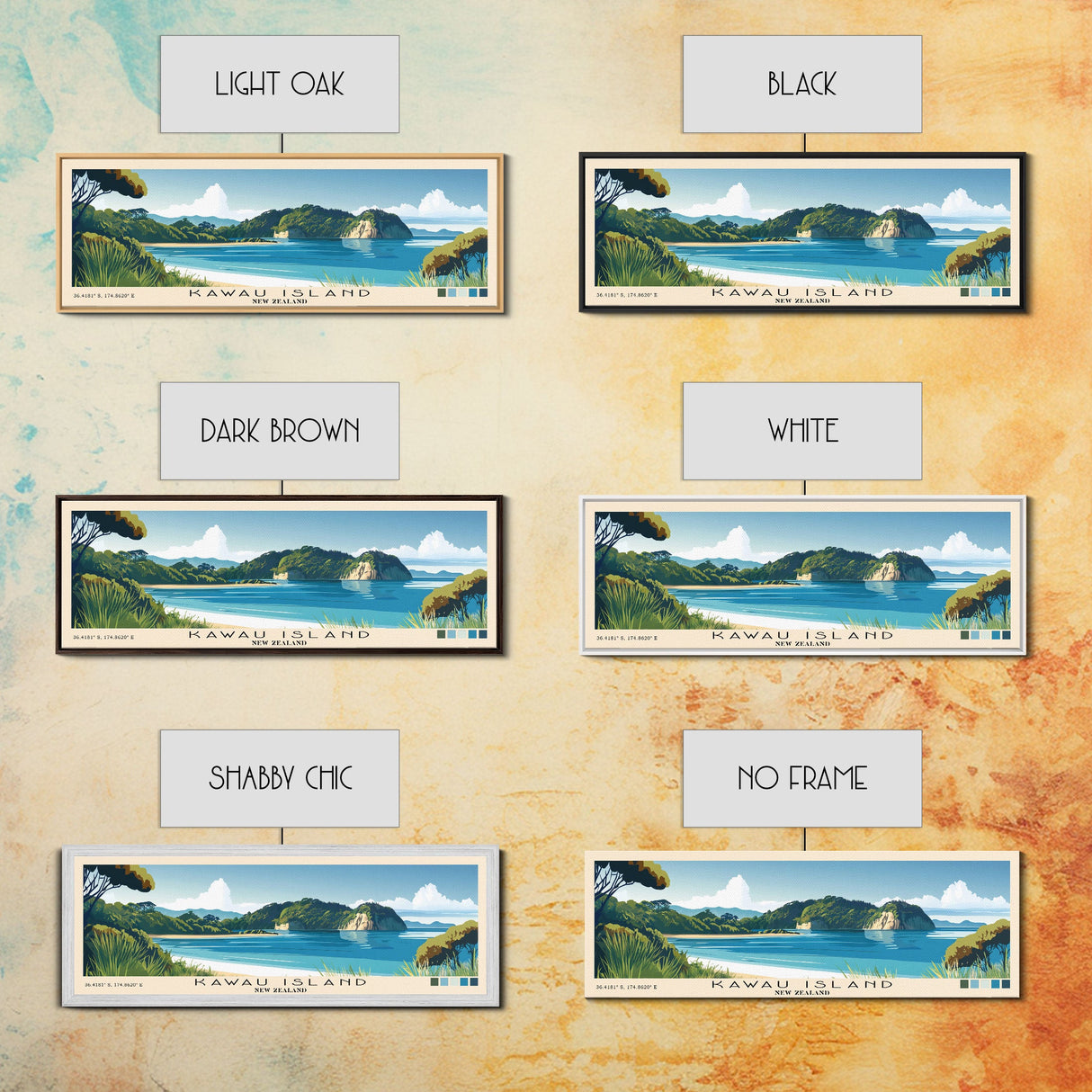 Kawau Island, New Zealand Panoramic Print, Vacation Gift, New Zealand Wall Art, Beach Painting, Beach Decor, Beach Or Lakehouse Art