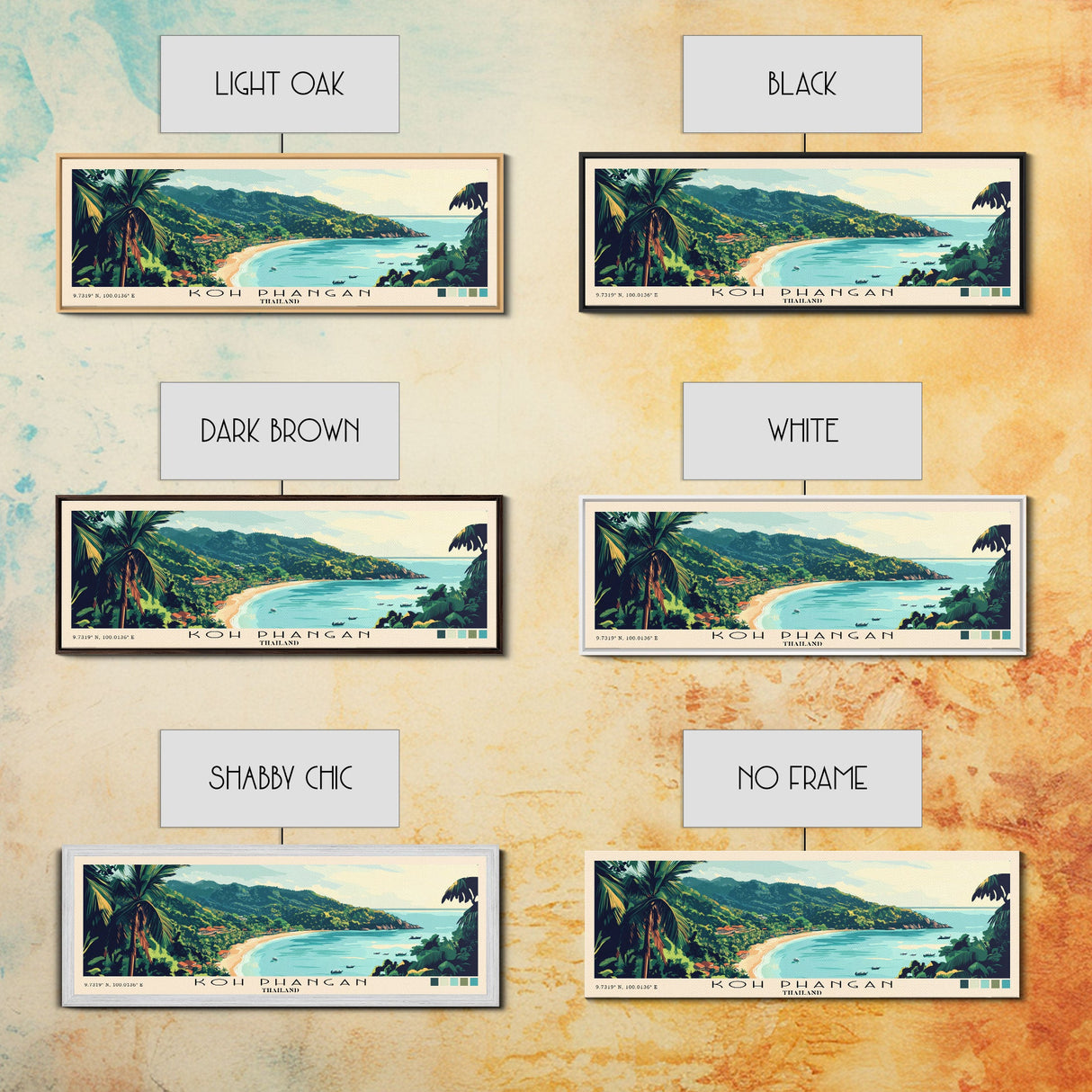 Koh Phangan, Thailand Panoramic Print, Vacation Gift, Thailand Wall Art, Vacation Wall Art, Vacatation Memories, Beach Decor, Beach Or Lakehouse Art