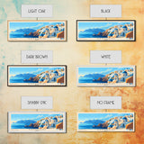 Santorini, Greece Panoramic Print, Vacation Gift, Greece Wall Art, Vacation Wall Art, Vacatation Memories, Beach Decor, Beach Or Lakehouse Art