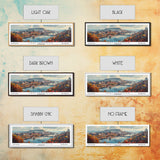 Chattanooga Tennessee Panoramic Watercolor Painting Framed Canvas Print, Travel Poster Art, Scenic Landscape, Living Room Decor, Wall Hanging, Office Art, Tennessee-Themed Gift