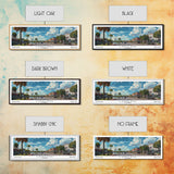 Lakeland Florida Panoramic Cityscape Wall Art, Watercolor Framed Canvas Print, Urban Painting for Living Room, Office Decor, Travel Poster
