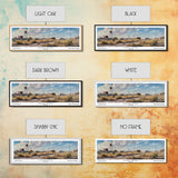 Midland Texas Panoramic Framed Canvas Print, Stunning Watercolor Painting, Office Wall Art, Travel Poster, Home Decor, City Art, Gift Idea