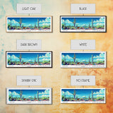 Scottsdale Arizona Panoramic Painting, Mid Century Modern Framed Canvas Print, Retro Pop Art Travel Poster, Wall Hanging for Home Decor