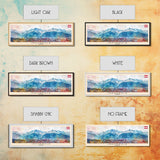 Innsbruck Austria Panoramic Travel Poster, Framed Canvas Print or Metal Wall Art, Travel Art, Home Decor, Panoramic Painting, Midcentury Art