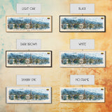 Klagenfurt Austria Panoramic Travel Poster, Framed Canvas Print or Metal Wall Art, Travel Art, Home Decor, Panoramic Painting, Midcentury Art