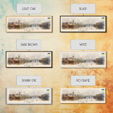 Kutaisi Georgia Panoramic Travel Poster, Framed Canvas Print or Metal Wall Art, Travel Art, Home Decor, Panoramic Painting, Midcentury Art