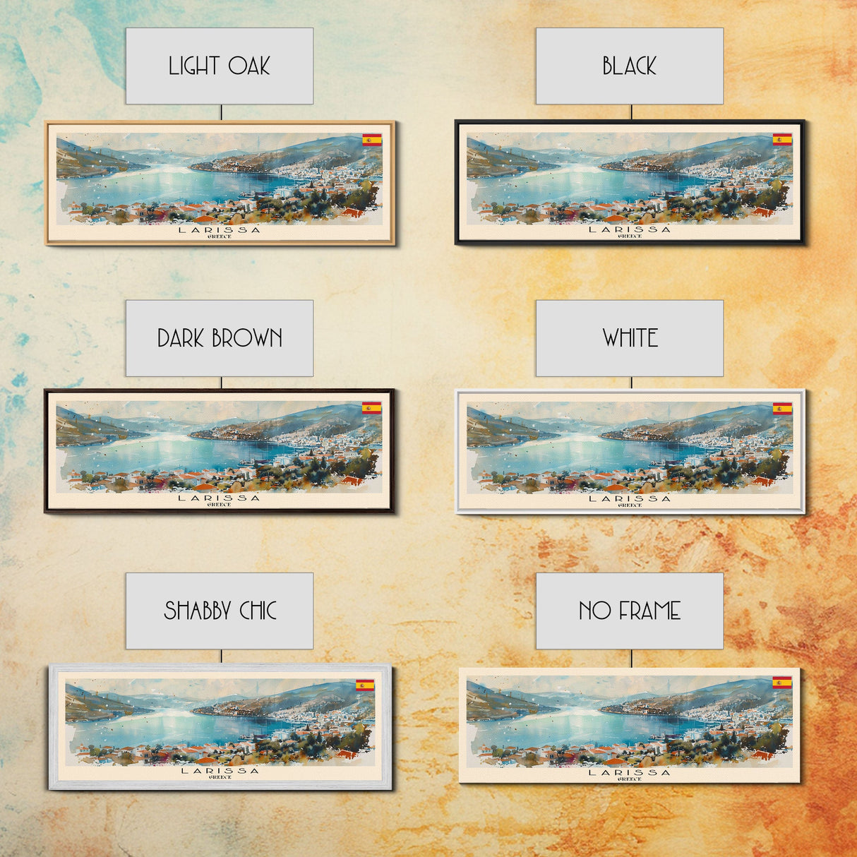 Larissa Greece Wall Art, Panoramic Travel Poster, Panoramic Framed Canvas Print, City Wall Art, Wall Hanging Home Decor, Travel Art