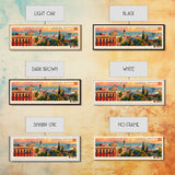 Jerez D eLa Frontera Spain Panoramic Travel Poster, Framed Canvas Print or Metal Wall Art, Travel Art, Home Decor, Panoramic Painting, Midcentury Art