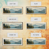 Bear Lake Alaska Framed Canvas Print, Panoramic Lake House Decor, Scenic View, Travel Poster, Rustic Art, Water Reflection