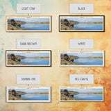 Boysen Reservoir Wyoming Framed Canvas Print, Lake House Art, Panoramic Wall Art, Travel Poster, Minimalist Lake Painting, Home Decor