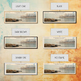 Buffalo Lake Framed Canvas Print, Panoramic Lake House Decor, Wall Art, Travel Poster, Modern Lake Painting, Nature Art