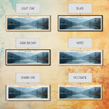 Burnsville Lake West Virginia Framed Canvas Print, Panoramic Lake House Decor, Wall Art, Travel Poster, Modern Lake Painting, Nature Art