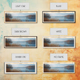 Cagles Mill Lake Indiana Framed Canvas Print, Lake House Art, Panoramic Travel Poster, Wall Art, Modern Lake Painting, Home Decor