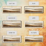 Calamus Reservoir Nebraska Framed Canvas Print, Panoramic Lake House Decor, Wall Art, Travel Poster, Rustic Lake Painting, Nature Art