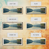 Cedar Creek Lake Kentucky Framed Canvas Print, Panoramic Lake House Decor, Wide Wall Art, Travel Poster, Rustic Lake Painting, Nature Art