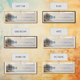 Chippewa Lake Ohio Framed Canvas Print, Lake House Decor, Panoramic Wide Art, Travel Poster, Modern Lake Painting, Nature Art