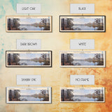 Choctaw Lake Mississippi Framed Canvas Print, Lake House Art, Panoramic Wide Wall Art, Travel Poster, Rustic Lake Painting, Home Decor