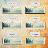 Churchill Lake Framed Canvas Print, Panoramic Lake House Decor, Wide Wall Art, Travel Poster, Modern Lake Painting, Nature Art