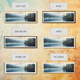 Clear Lake Framed Canvas Print, Lake House Art, Panoramic Wide Art, Travel Poster, Rustic Lake Painting, Home Decor