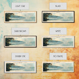 Clearwater Lake Framed Canvas Print, Lake House Art, Panoramic Travel Poster, Wide Wall Art, Modern Lake Painting, Home Decor