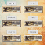 Clearwater Lake Framed Canvas Print, Lake House Art, Panoramic Travel Poster, Wide Wall Art, Modern Lake Painting, Home Decor