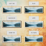 Cormorant Lake Framed Canvas Print, Lake House Decor, Panoramic Wide Art, Travel Poster, Rustic Lake Painting, Home Decor