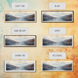 Deep Creek Lake Maryland Framed Canvas Print, Lake House Decor, Panoramic Wall Art, Travel Poster, Modern Lake Painting, Nature Art