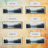 East Lake Oregon Framed Canvas Print, Panoramic Lake House Decor, Wall Art, Travel Poster, Rustic Lake Painting, Home Decor