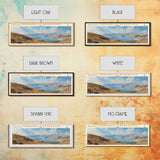 Jordanelle Reservoir Utah Framed Canvas Print, Lake House Art, Panoramic Wall Art, Travel Poster, Serene Lake Painting, Home Decor