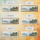 Lake San Cristobal, Boho Art, Beautiful Landscape, Travel Poster Art, Wall Art, Home Decor, Nature Scene, Lake Painting, Minimalist Art, Living Room Decor, Travel Print, Framed Canvas Print, Lake House Decor, Panoramic Print