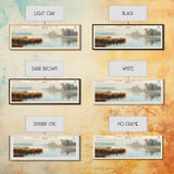 Lake Santa Fe, Boho Art, Stunning Landscape, Travel Poster Art, Wall Art, Home Decor, Nature Scene, Lake Painting, Minimalist Art, Bedroom Decor, Travel Print, Framed Canvas Print, Lake House Decor, Panoramic Print