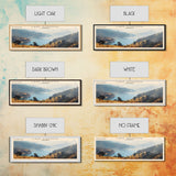 Lake Sonoma California Framed Canvas Print, Lake House Decor, Panoramic Wall Art, Travel Poster, Stunning Landscape Painting, Contemporary Art