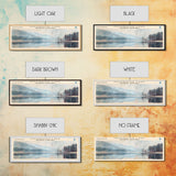Mosquito Lake Framed Canvas Print, Lake House Decor, Panoramic Wall Art, Travel Poster, Scenic Landscape Painting, Living Room Decor
