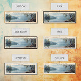 Summerville Lake West Virginia Panoramic Wall Art, Framed Canvas Print, Lake House Decor, Travel Poster, Scenic Lake Painting, Living Room Decor
