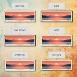 Boysen Reservoir Wyoming Framed Canvas Print, Panoramic Travel Poster, Midcentury Modern Wall Art, Pop Art, Nature Bedroom Decor, Scenic Lake House Art