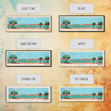 Brantley Lake New Mexico Framed Canvas Print, Midcentury Modern Panoramic Wall Art, Living Room Decor, Pop Art, Travel Poster Art, Scenic Nature Painting