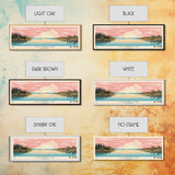 Clear Springs Lake Mississippi Framed Canvas Print, Pop Art Panoramic Travel Poster, Midcentury Modern, Wall Art, Scenic Nature Painting, Bedroom Decor, Living Room Art