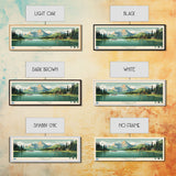 Emerald Lake Colorado Framed Canvas Print, Panoramic Art, Midcentury Modern, Pop Art, Living Room Wall Art, Travel Poster, Lake Art