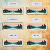 Goose Lake California Oregon Framed Canvas Print, Panoramic Wall Art, Midcentury Modern, Pop Art, Living Room Decor, Travel Poster, Lake View, Nature Art