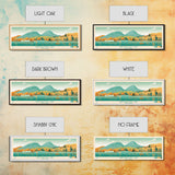 Greenwood Lake New York Framed Canvas Print, Panoramic Art, Midcentury Modern, Pop Art, Bedroom Decor, Travel Poster, Lake House Decor