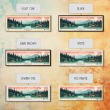 Griffith Lake Vermont2 Framed Canvas Print, Panoramic Art, Midcentury Modern, Pop Art, Bedroom Decor, Travel Poster, Artistic Decor, Home Decor