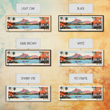 Halulu Lake Hawaii Framed Canvas Print, Panoramic Art, Midcentury Modern, Pop Art, Bedroom Decor, Travel Poster, Artistic Decor, Home Decor