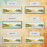 Horton Lake Northwest Territories Framed Canvas Print, Panoramic Art, Midcentury Modern, Pop Art, Living Room Decor, Travel Poster, Lake House Decor