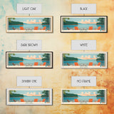 Hyco Lake North Carolina Framed Canvas Print, Panoramic Art, Midcentury Modern, Pop Art, Living Room Wall Art, Travel Poster, Lake House Art